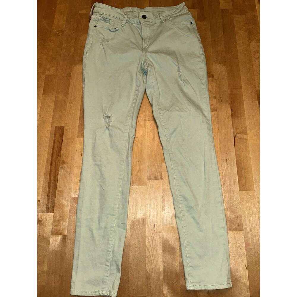 Womens Old Navy Sea Green Demin Material Pants Size 8 Regular